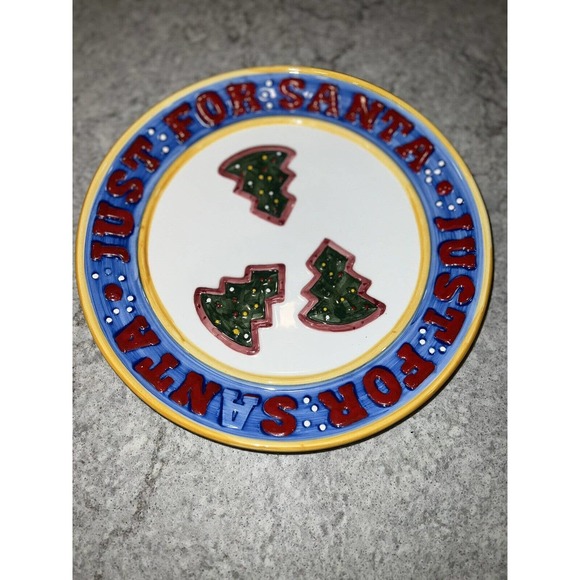 HTF RARE VINTAGE 1999 House of Lloyd Christmas Santa Cookie Dessert Plate